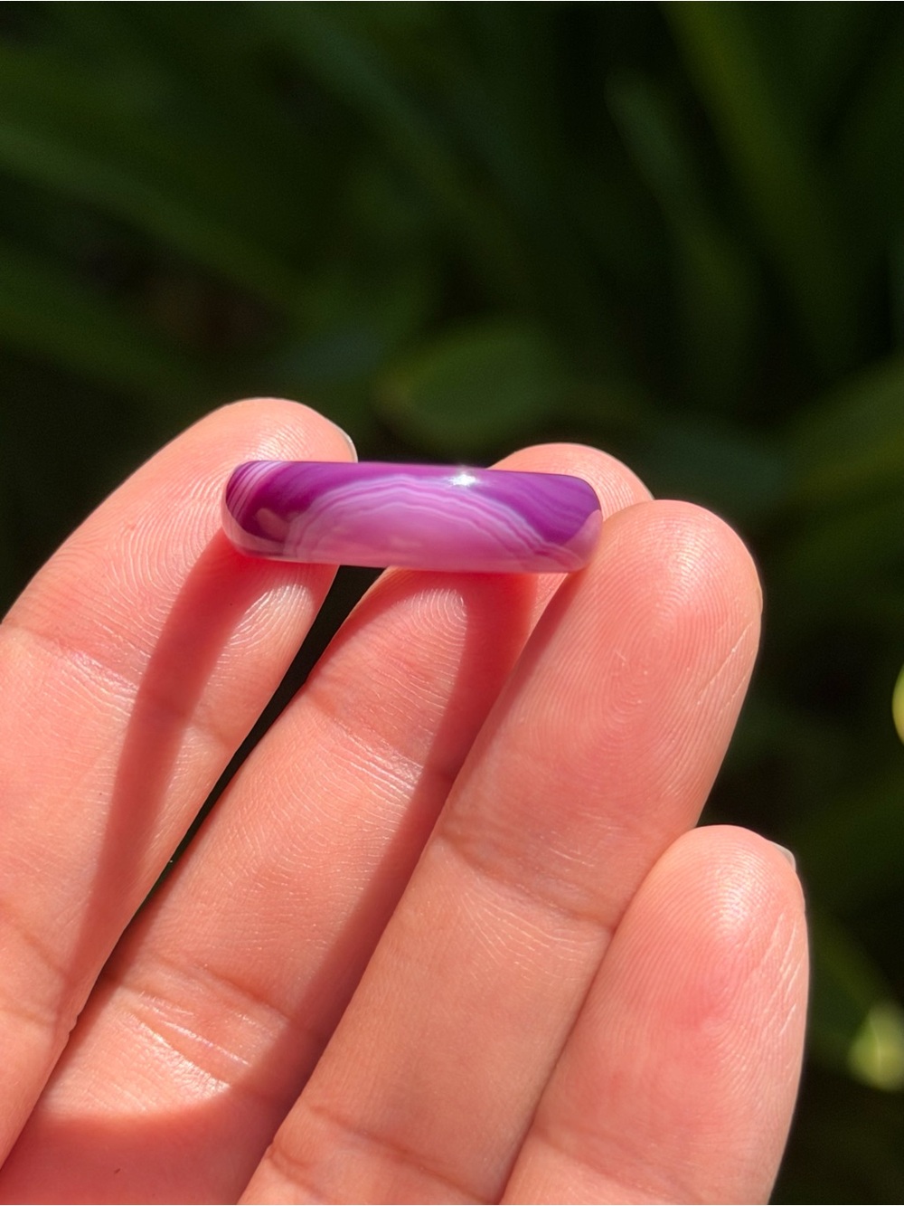 SIZE 7 Purple Banded Agate Ring 2560 - Picture 6 of 7
